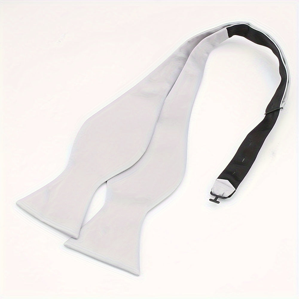 Men's Bow Tie for Weddings and Formal Events Black Satin Adjustable Accessory