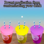 Set of 6 Silicone Drink Covers for Couples Reusable Straw Toppers Spill-Free Keeps Drinks Fresh Holiday Gift