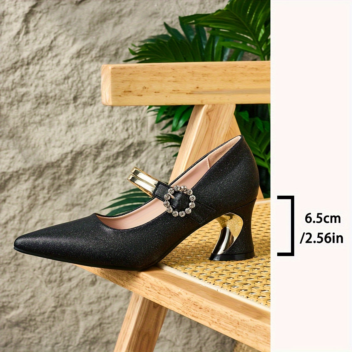 Ladies Casual Pointed High Heel Mules, Thick Heels, All-Match Style