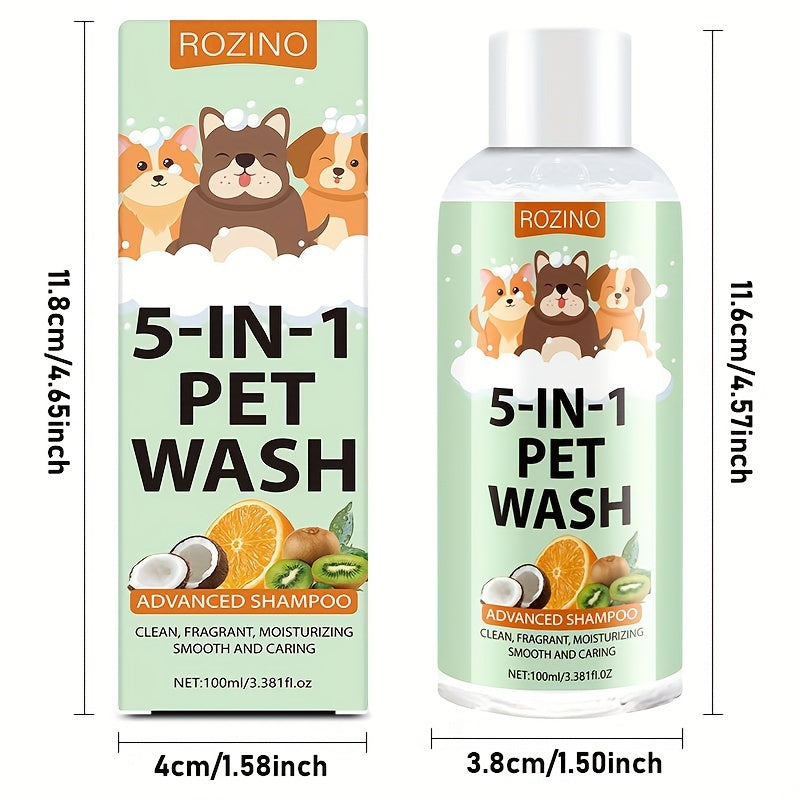 5-in-1 Pet Shampoo 100ml Moisturizing Gentle Tangle-Free Fragrance Non-Tear