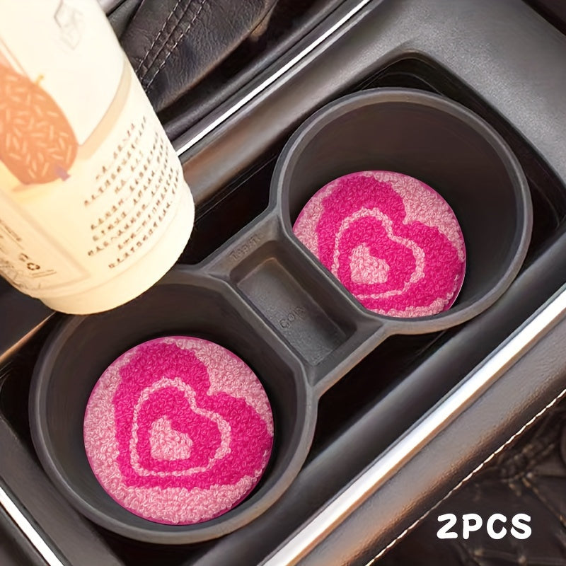 2 dona Avtomobil uchun anti-slip mo'ynali coaster, sirpanmaydigan, chidamli ichki aksessuarlar