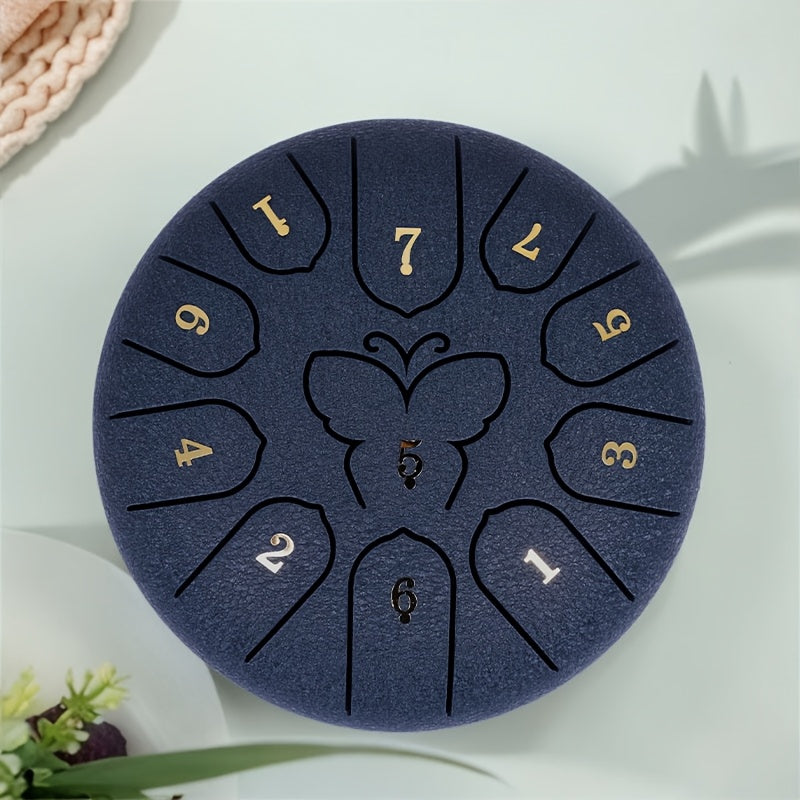 Steel Tongue Drum 11 Notes Carbon Steel for Sound Healing Meditation with Carry Bag and Accessories
