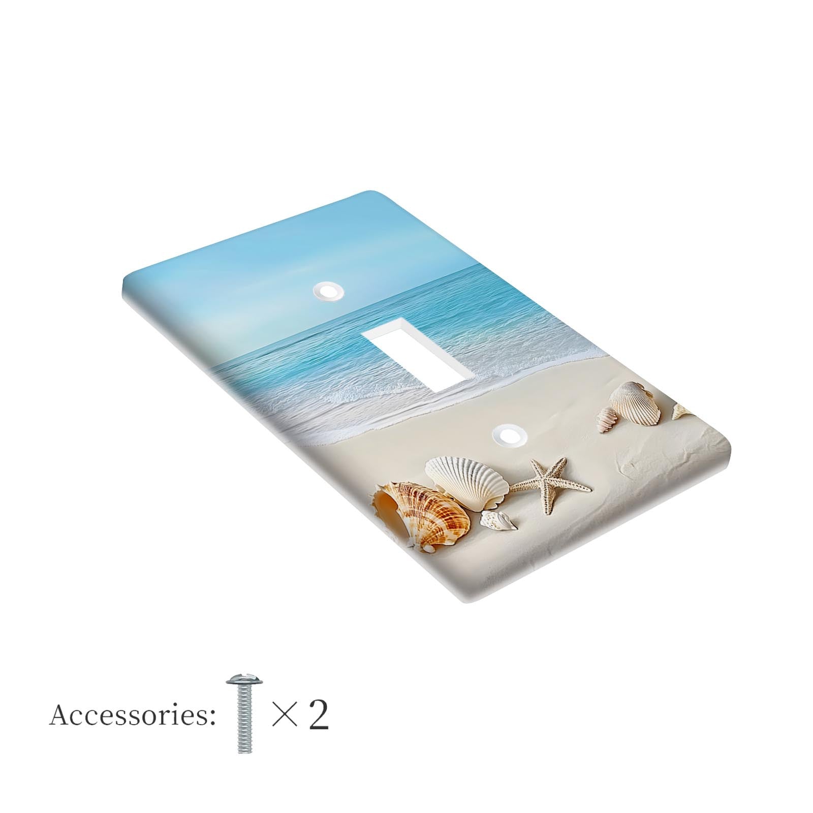 Beach Ocean Theme Light Switch Cover for Bedroom or Bathroom 1 or 2 Gang