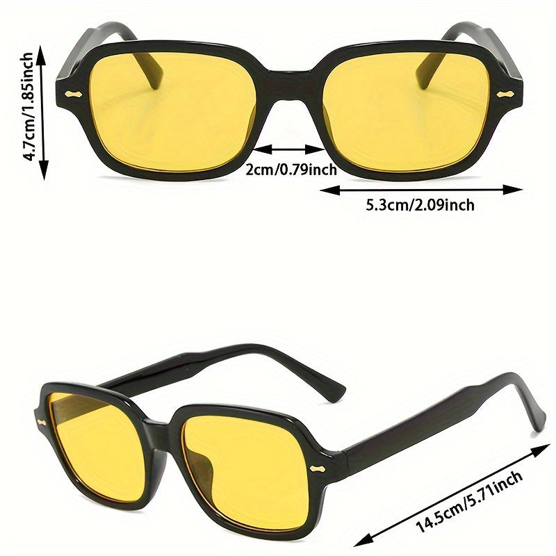 Ayollar uchun kvadrat ramkali ko‘zoynaklar, anti-refleksli linzalar bilan, vintage uslub, sayohat uchun bardoshli PC material