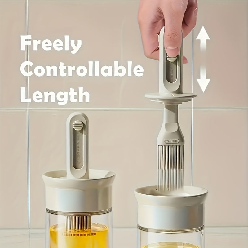 Silicone Oil Brush with Dispenser for BBQ Baking and Outdoor Cooking