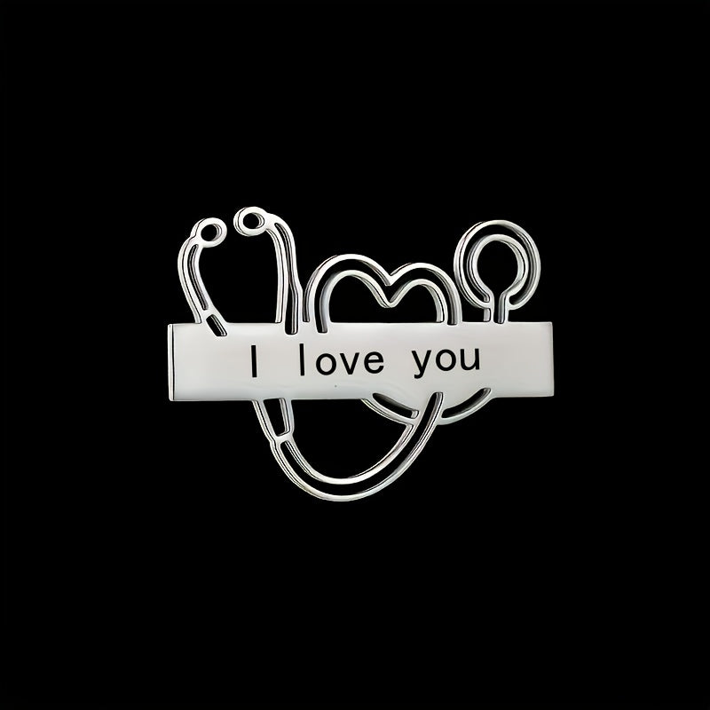 Stainless Steel Nameplate Brooch for Medical Professionals Engraved Elegant Jewelry