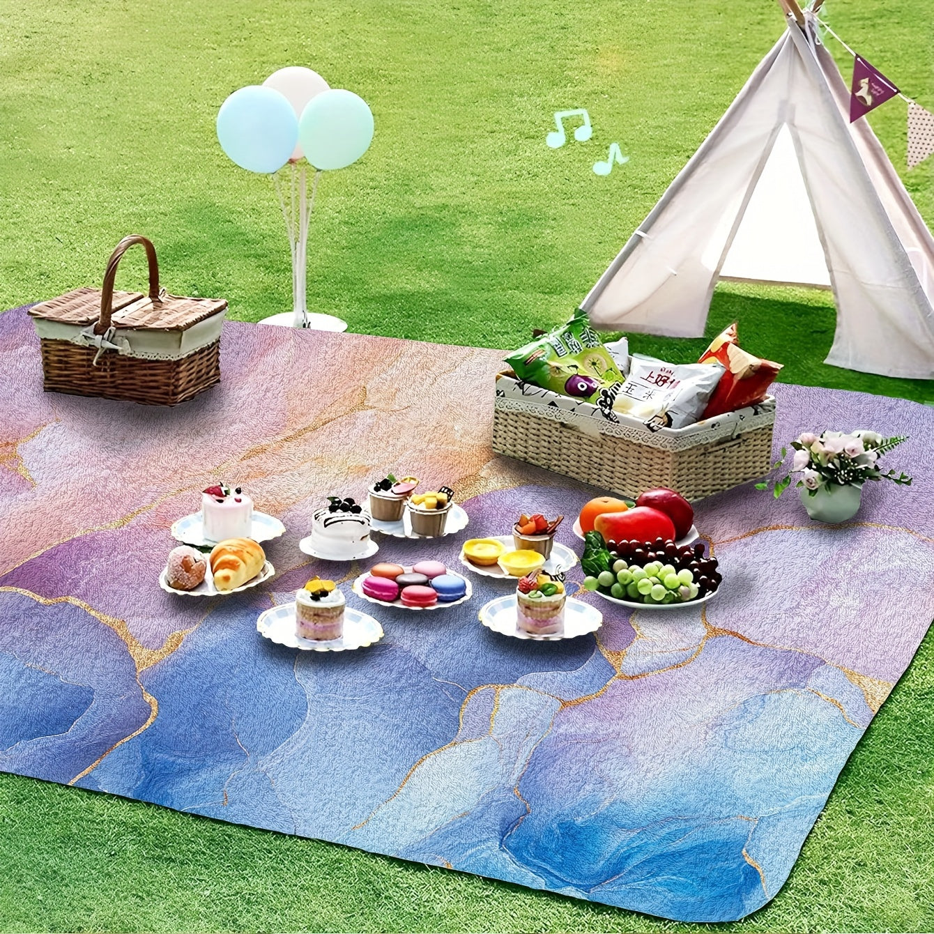 Flannel Blanket Digital Print Marble Pattern Lightweight Polyester for Home Use