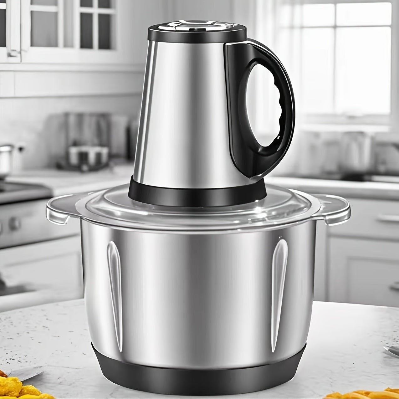 Электрическая кухонная машина с объемом 5 л для нарезки мяса, лука, овощей