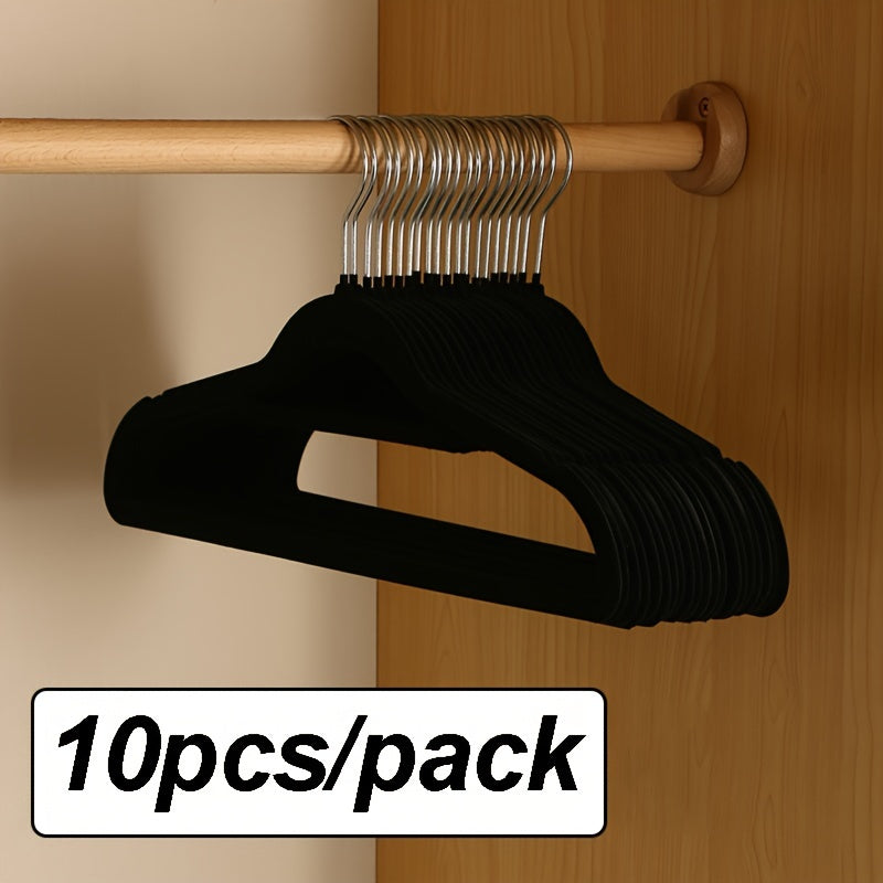 10 Velvet Clothes Hangers Space-Saving Durable for Coats Skirts Pants