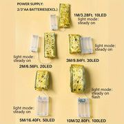 Rojdestvo LED chiziqli chiroqlar 6.5ft 20pcs Velur pardoz chiroqlari ichki va tashqi bezak