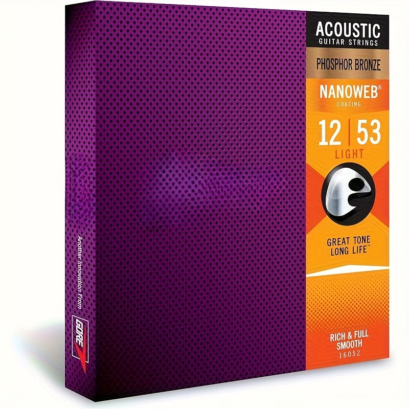 Acoustic Guitar Strings 80/20 Bronze NANOWEB Coated Light 12-53 6-String Set