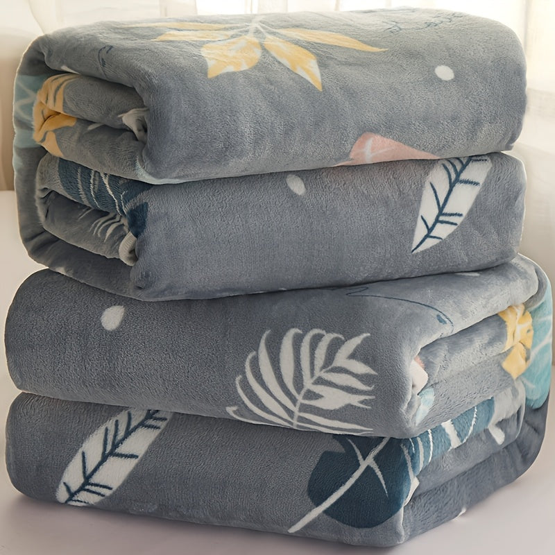 Cozy Flannel Fleece Blanket for Sofa Bed Car Knit Polyester All Seasons