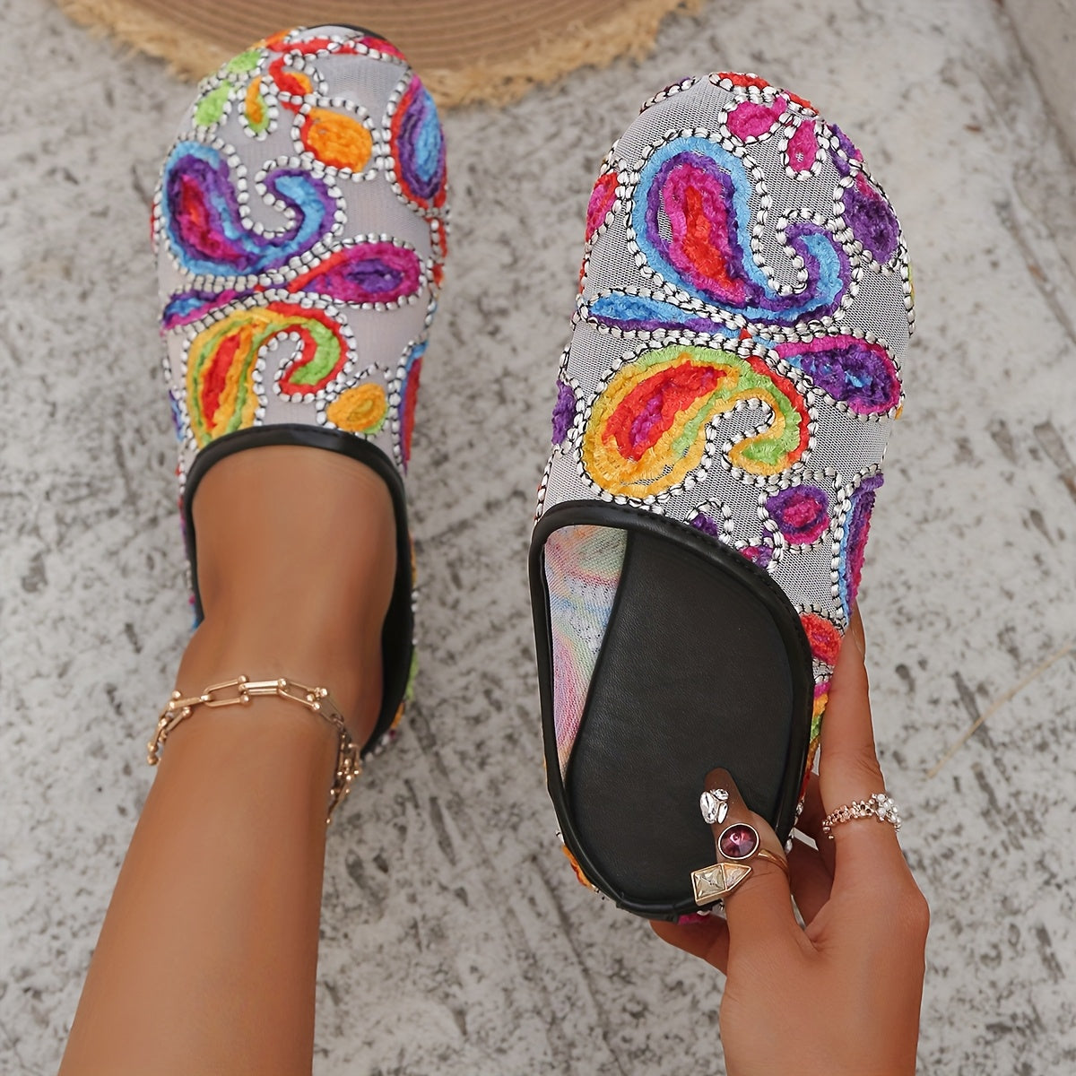 Women's Breathable Lightweight Slip-On Flat Shoes Sock Sneakers All-Season