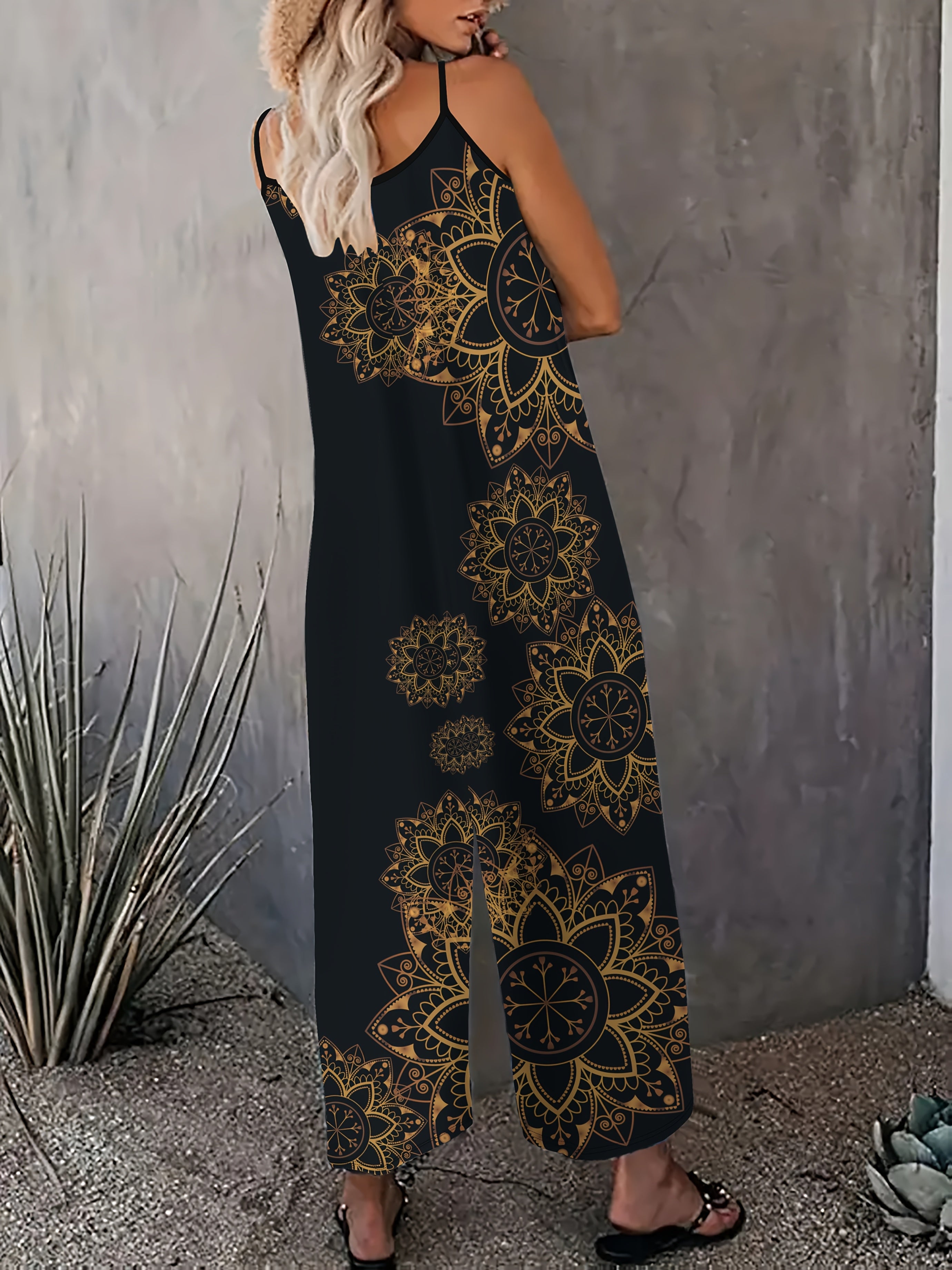 Mono sin mangas para mujer con bolsillos negro y dorado para todas las estaciones, no elástico