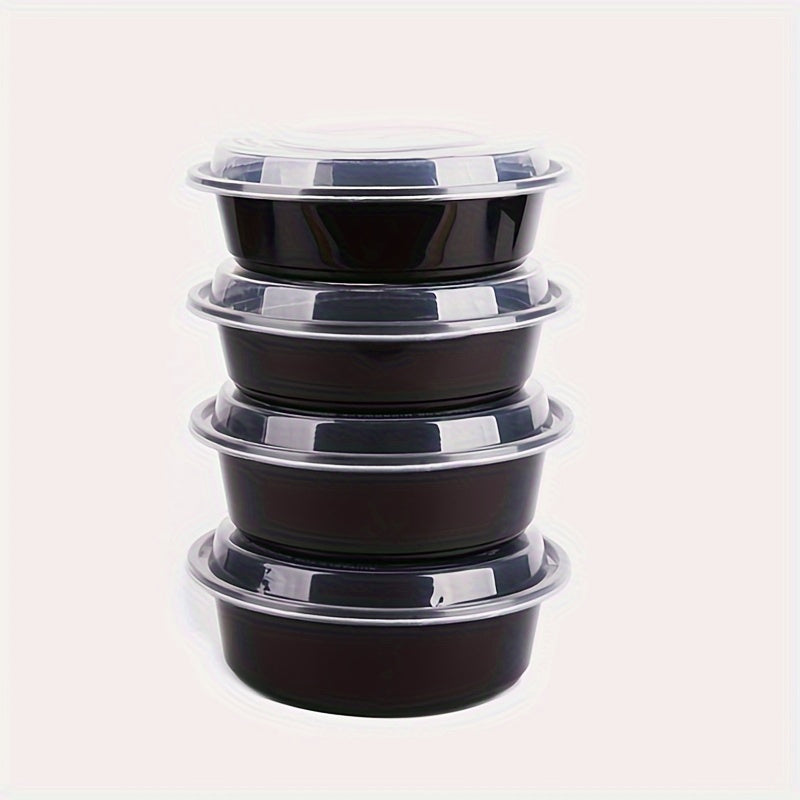 Set of 10 550ml Plastic Meal Prep Containers with Lids BPA-Free Microwave Safe