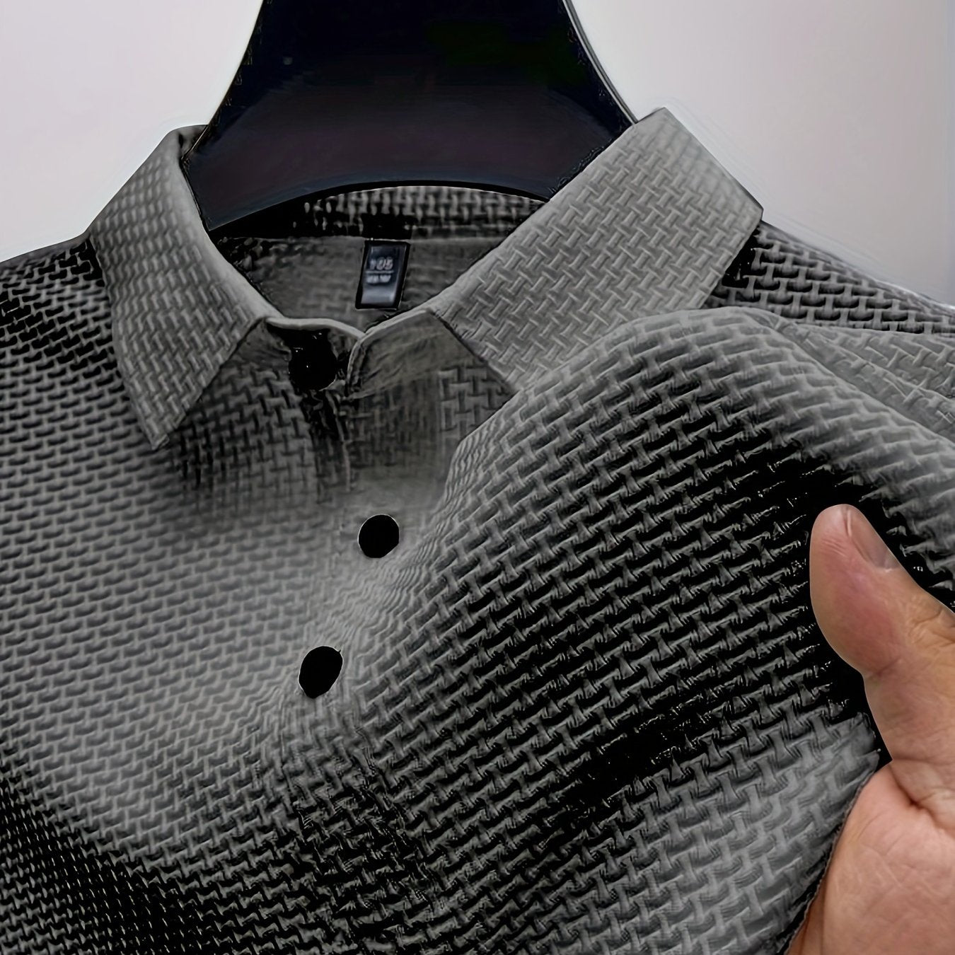 Men's Mesh Stretch Golf Shirt Short Sleeve Summer Outdoor Geometric Pattern