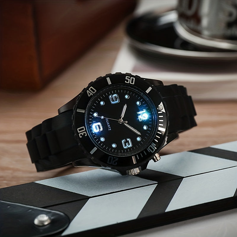 Women's Outdoor Sports Watch with Large Dial Luminous Silicone Wristwatch