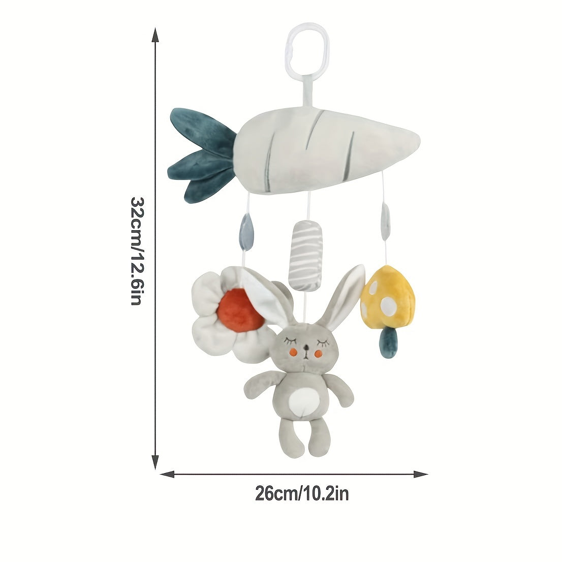 Soft Plush Baby Car Seat Toy Wind Chime for Stroller Crib Attachment