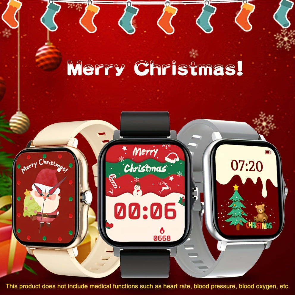 2024 Full Touch Smart Watch with Wireless Calling Zinc Alloy Case Silicone Band Fitness Tracker Compatible with Android iOS