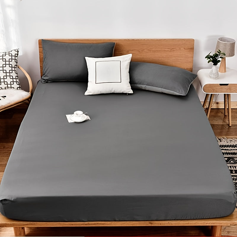 Sábana ajustable para cama individual de color sólido, capa única, invierno, disponibles en múltiples tamaños