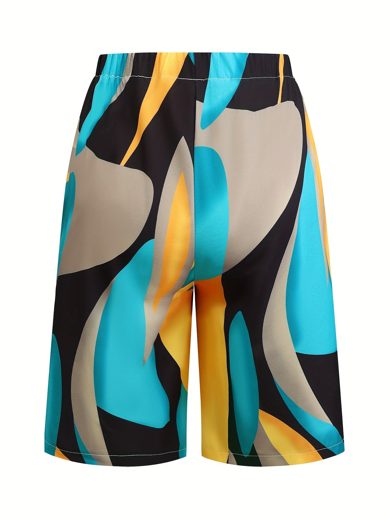 Брюки для женщин больших размеров с принтом, повседневные, средней длины, на эластичном поясе