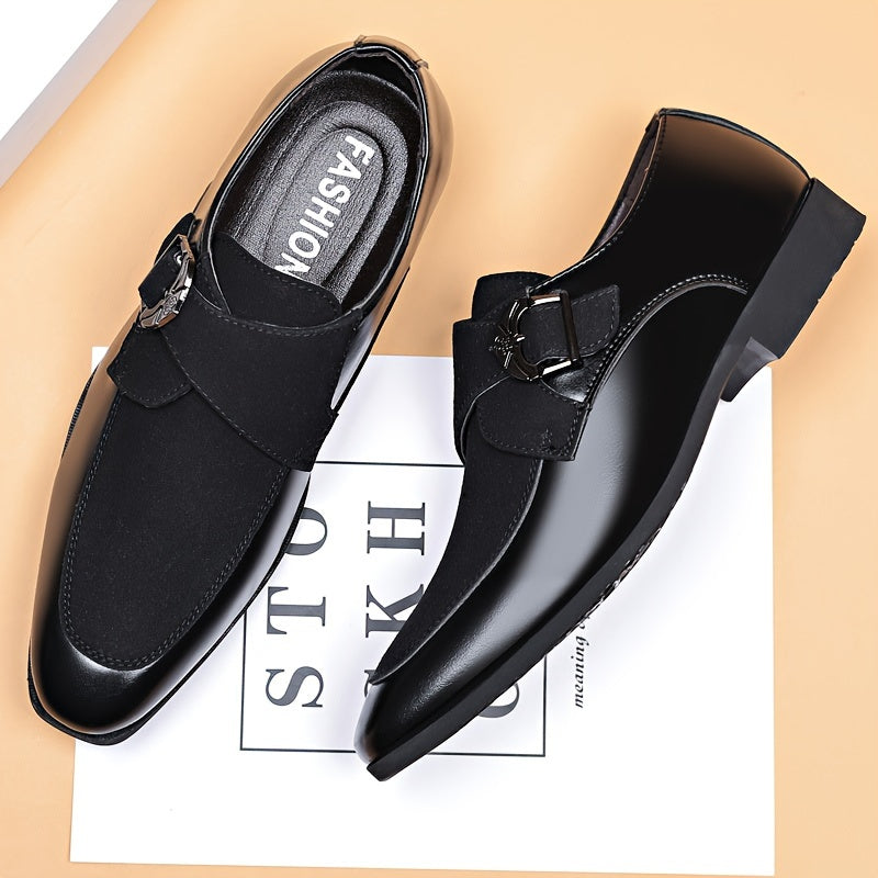 Katta o'lchamdagi erkaklar uchun vintage uslubidagi kiyim poyabzallari, sozlanadigan tasmalar va sirpanmaydigan kauchuk taglik bilan.