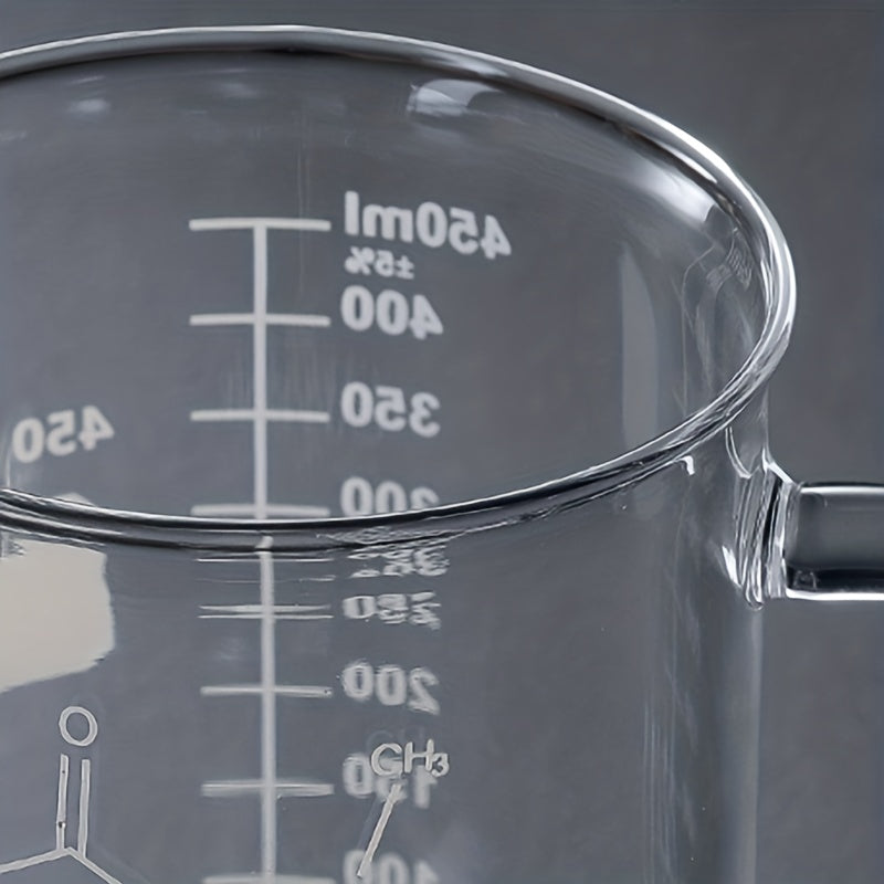 Heat Resistant Glass Coffee Mug 15.22oz with Measurement Marks for Summer Drinks