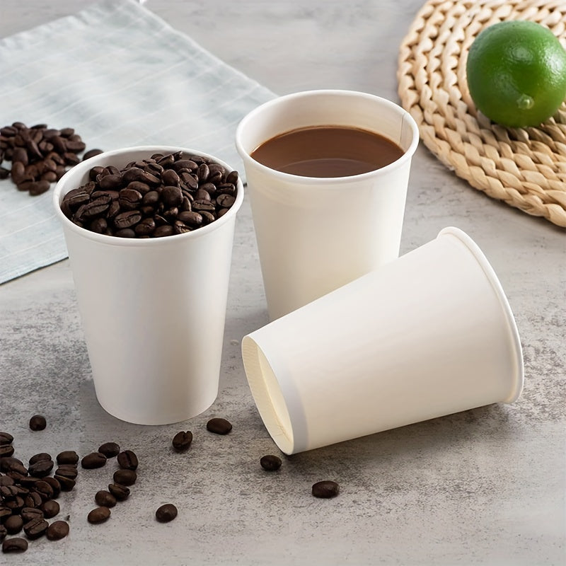 200ml White Disposable Paper Cups Pack of 40 for Hot Cold Drinks