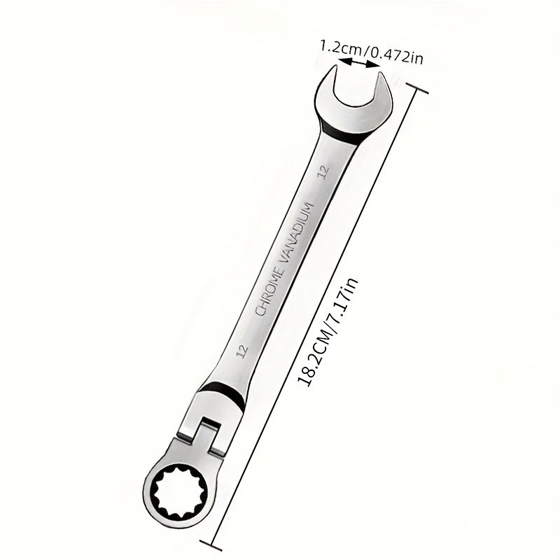 Ratchet kaliti 72 tishli 180° aylanadigan mustahkam metall avtomobil DIY ta'mirlash