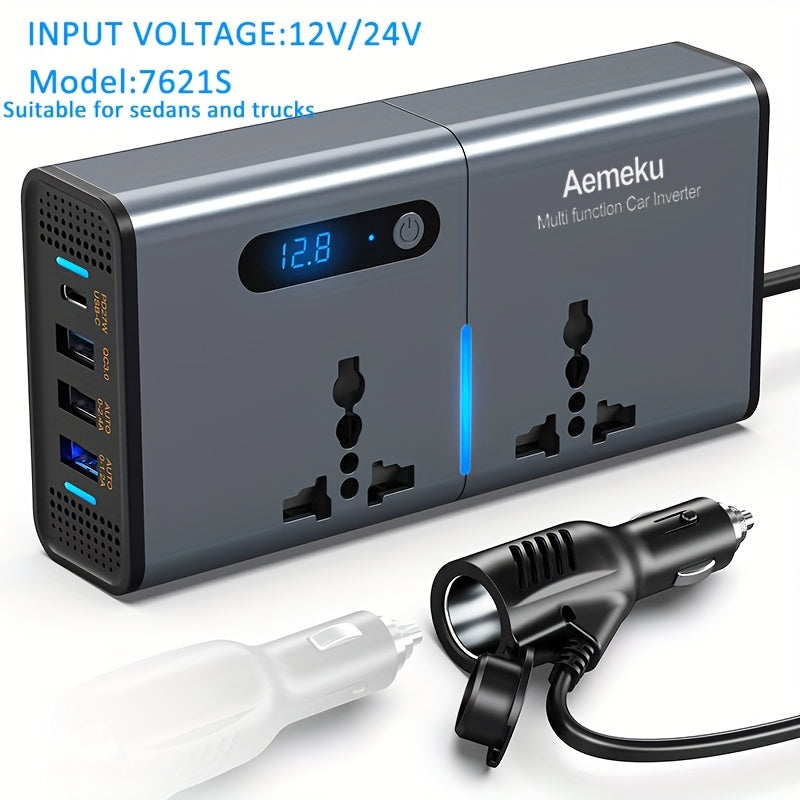 Car Inverter 200W 12V/24V Power Converter with USB and 220V Socket