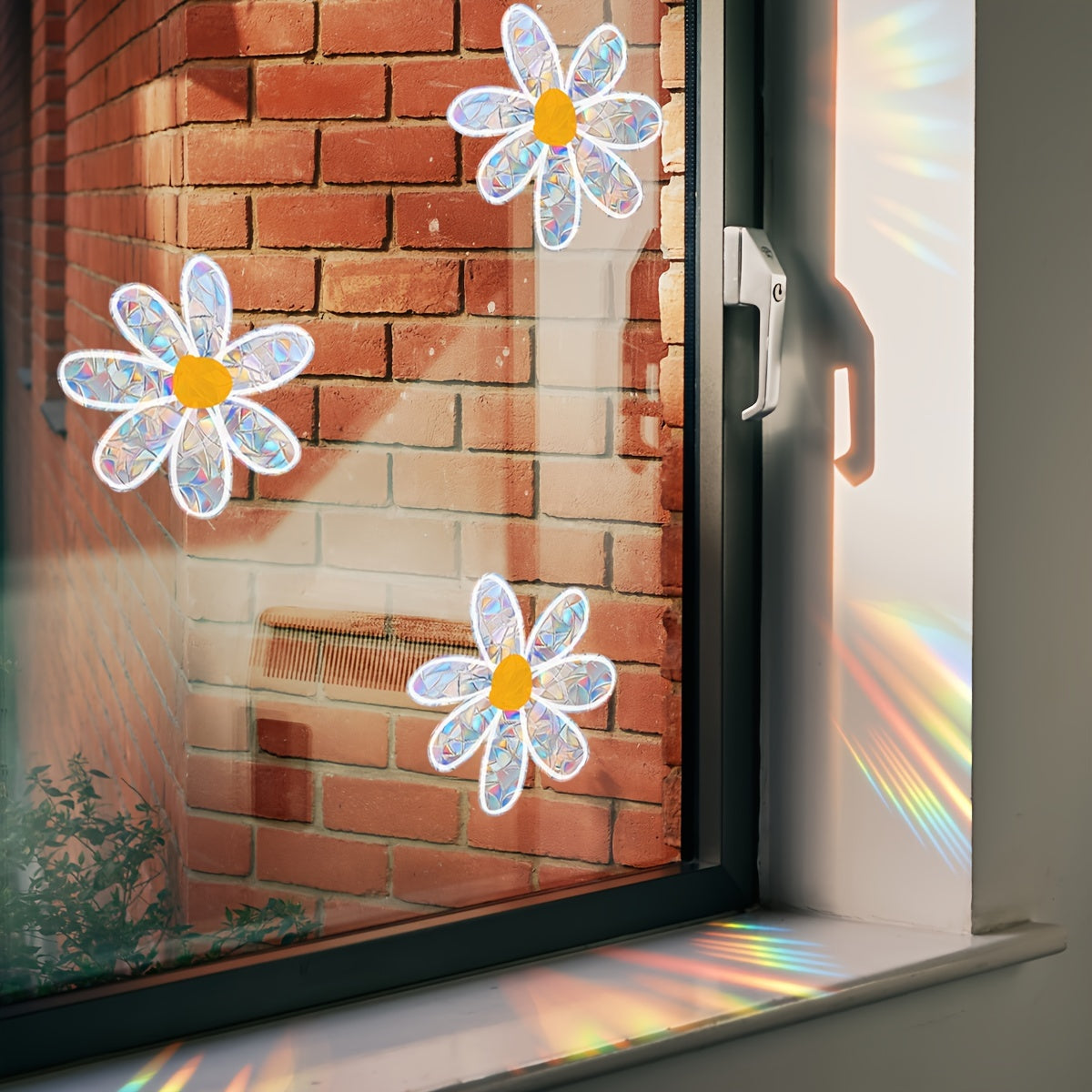 Colorful Sunlight Pattern Window Glass Stickers Double-Sided Pack of 20