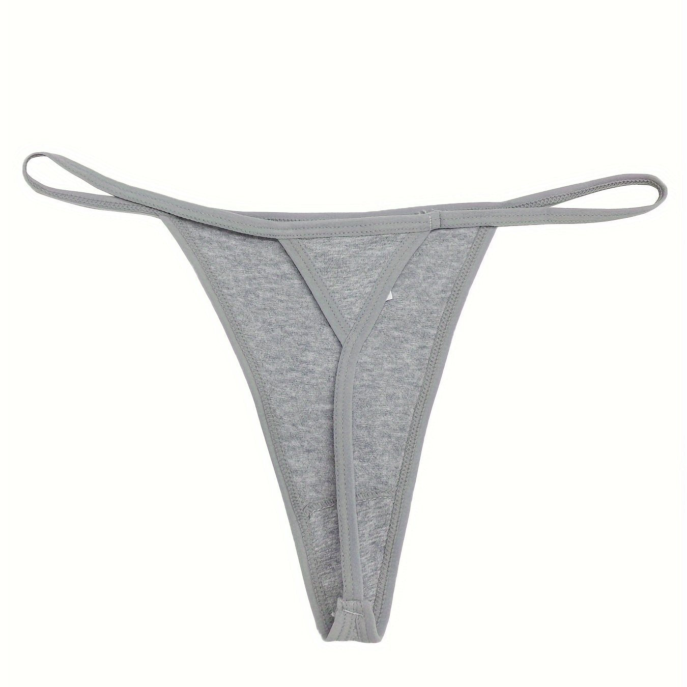 Plus Size Women's White Thong Panties with Soft Stretch Fabric and Drop Waist