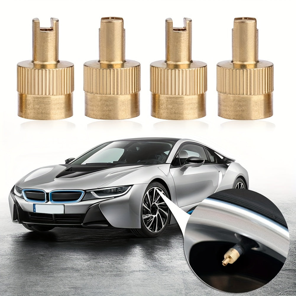 Full Copper Tire Valve Caps Set for Cars Durable Replacement (8 Pack)