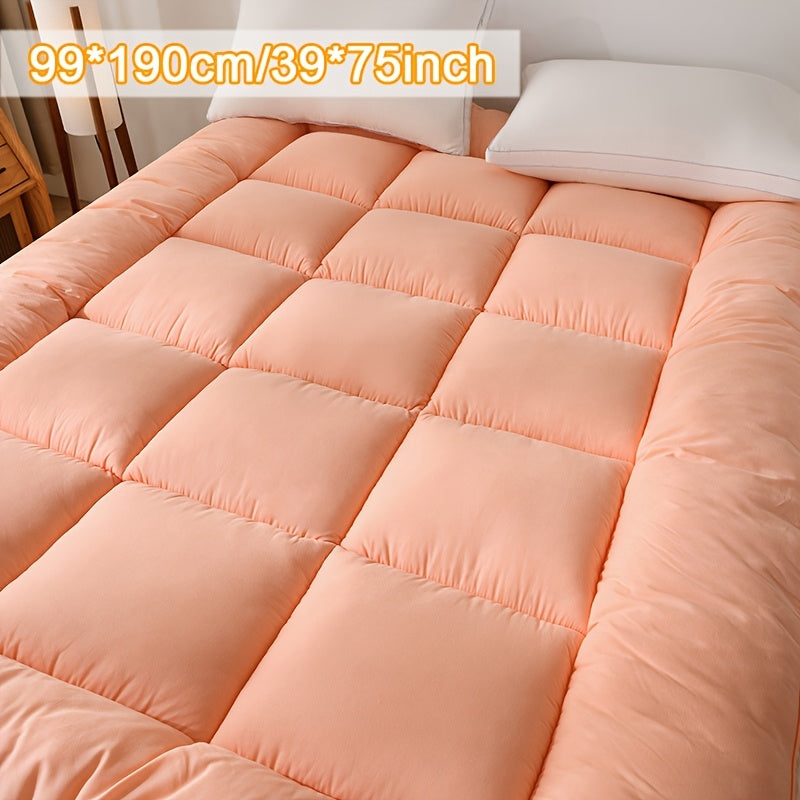 Full Size Japanese Floor Mattress with Thick Fluffy Padding Blue Foldable Tatami Cushion for Camping Dormitory Guest