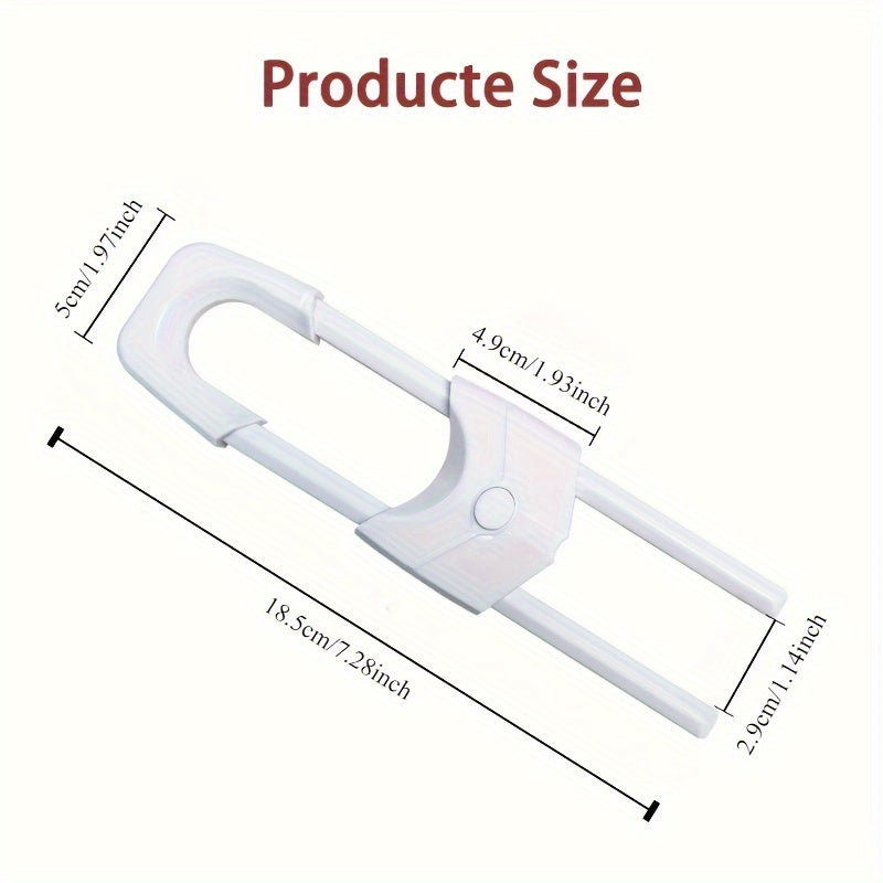 2 Pack U-Shaped Cabinet Locks for Wardrobes Drawers and Appliances