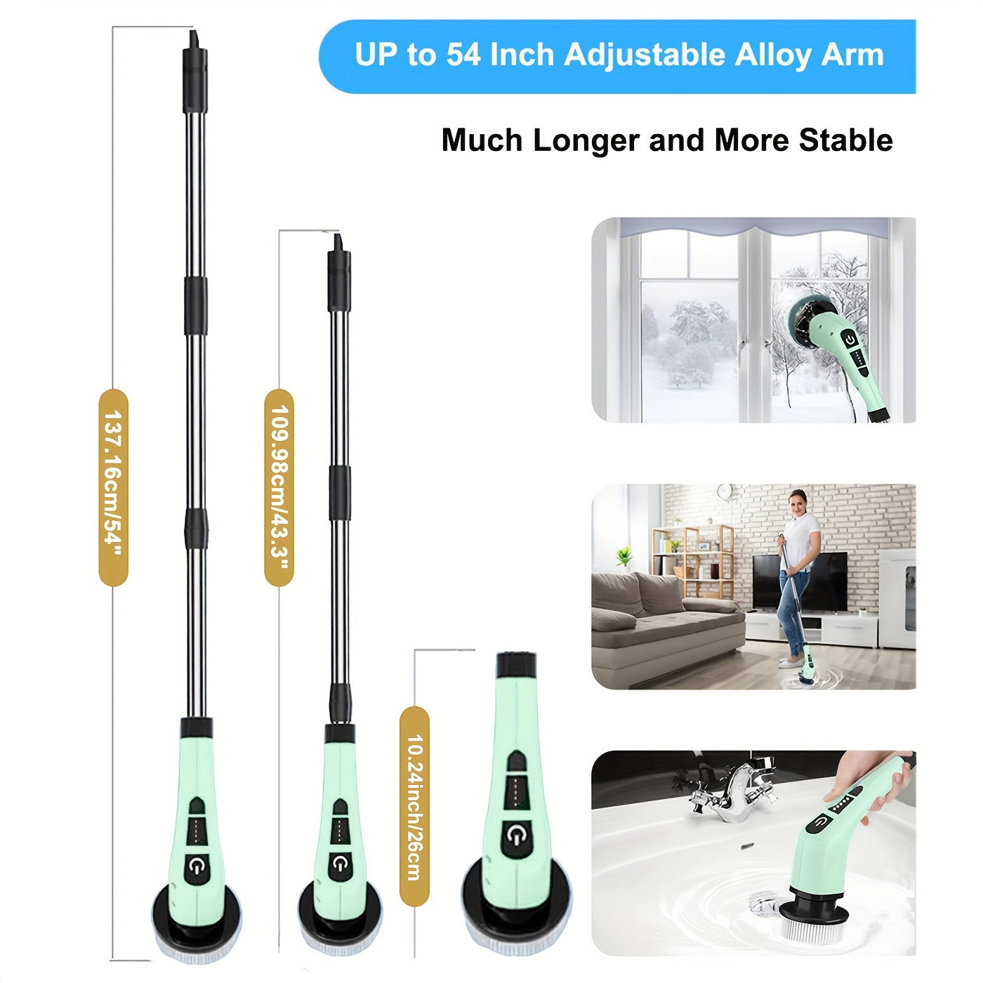 Wireless Electric Rotating Scrubber Pro with 7 Brush Heads for Bathroom and Floor Cleaning