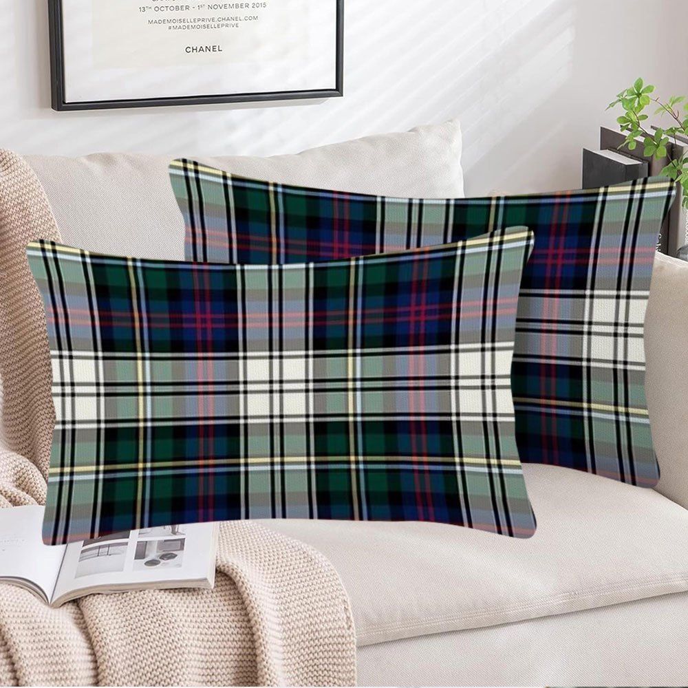 Tartan Pillow Covers Double-Sided Plush Sofa Bedroom Decor 30.48x50.8 cm