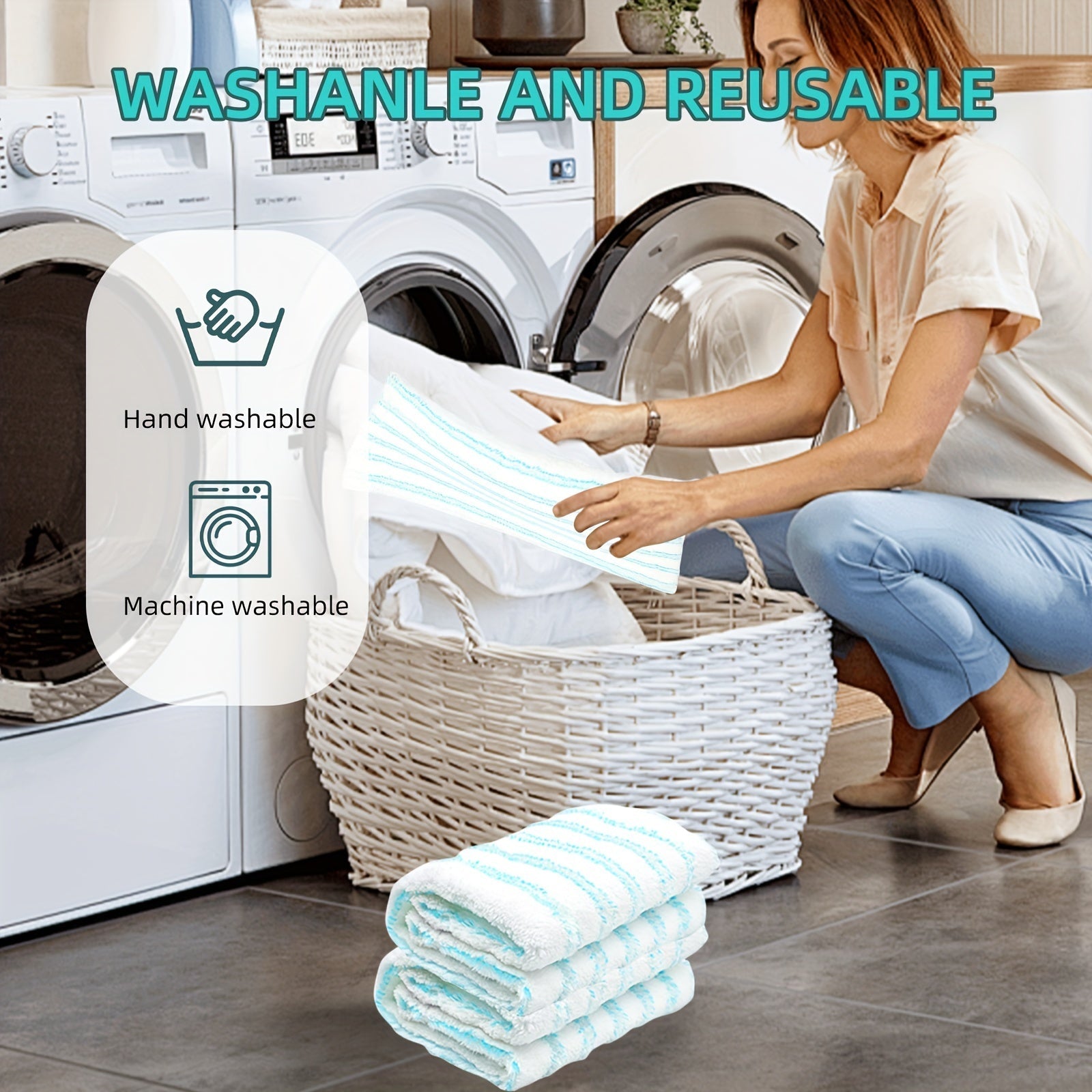 Microfiber Mop Pads Set of 3 for Easy Home Cleaning Long-Lasting and Reusable