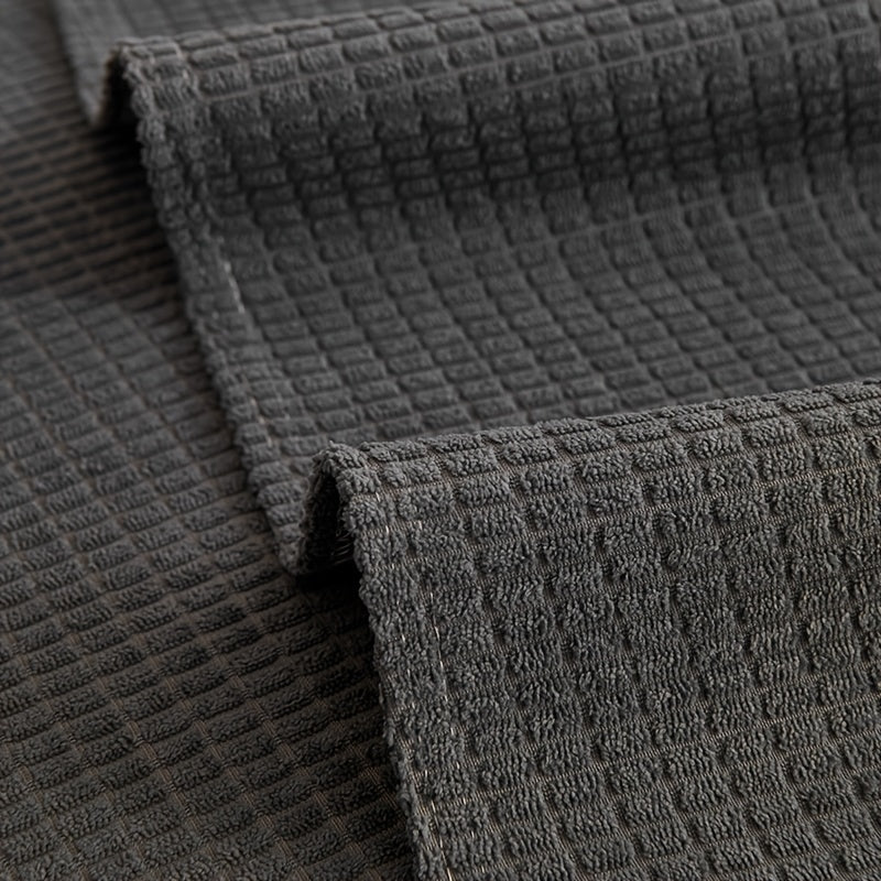 Water-Resistant Velvet Sofa Cover for 1-4 Seat L-Shaped Sofas Pet-Friendly Non-Slip Machine Washable Gray Textured Fabric