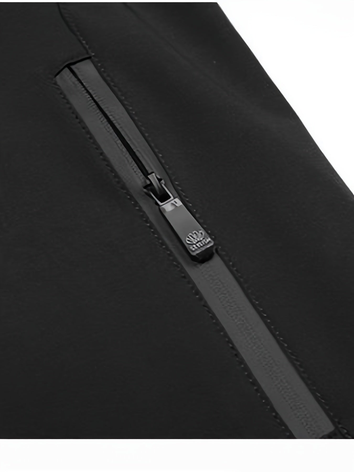 Erkaklar uchun qora polyesterdan tayyorlangan tasodifiy ish jakketi, turli xil fermuarli detallar bilan - mashinada yuvish mumkin, bahor va kuz uchun mukammal