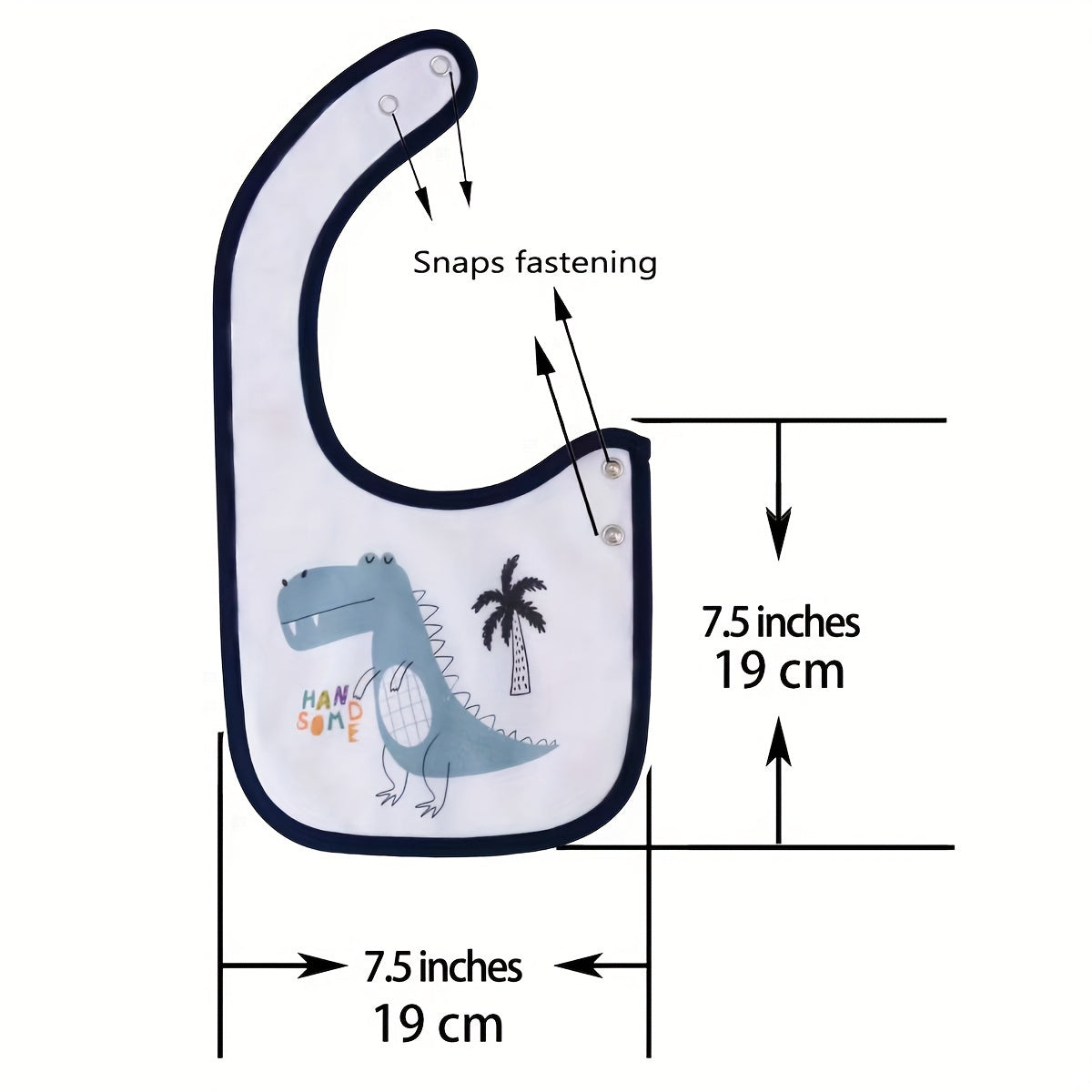 Set of 6 Waterproof Kids Bibs with Adjustable Snap Closure for Boys and Girls