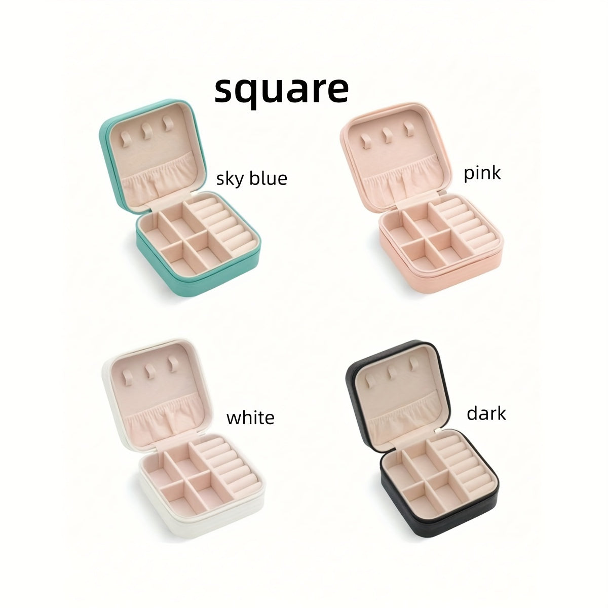 Travel Jewelry Organizer Box with Removable Dividers for Rings Earrings Bracelets Plastic