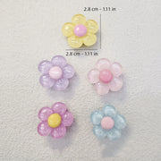 Women's Colorful ABS Flower Shoe Charms 10 Pack for Sandals and Bags