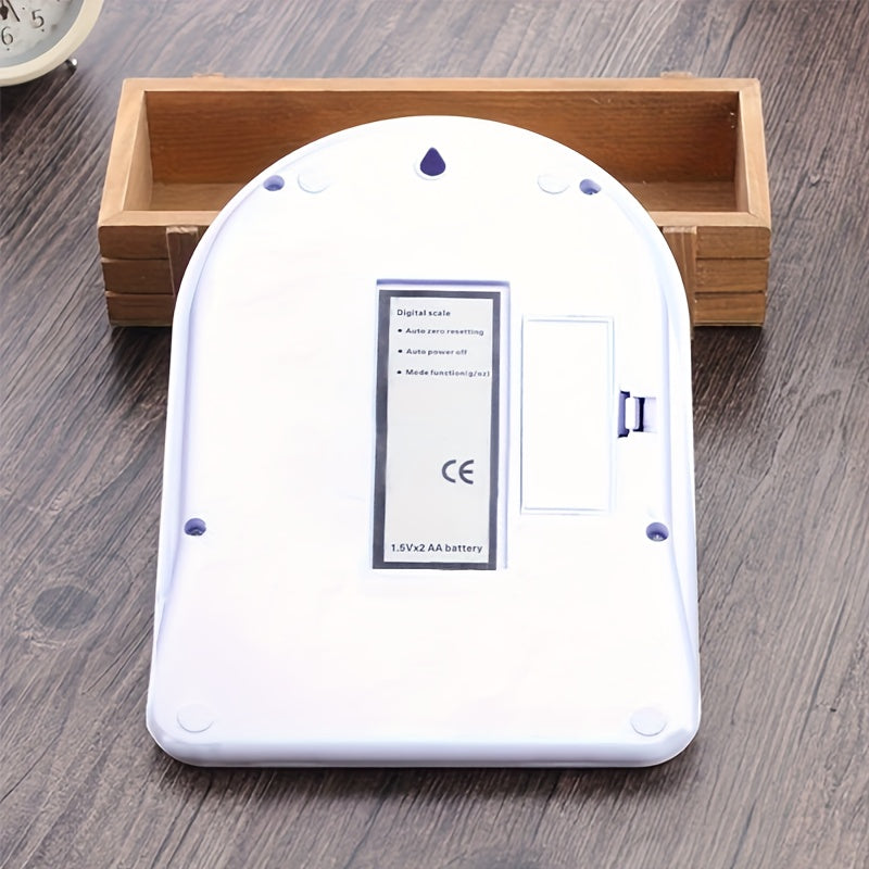 White Digital Kitchen Scale for Baking and Cooking with LCD Display Tare Function