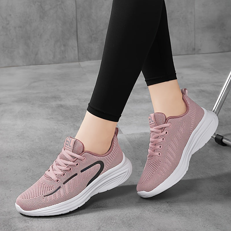 Women's Mesh Running Shoes Lightweight Breathable Pink for Summer and Spring