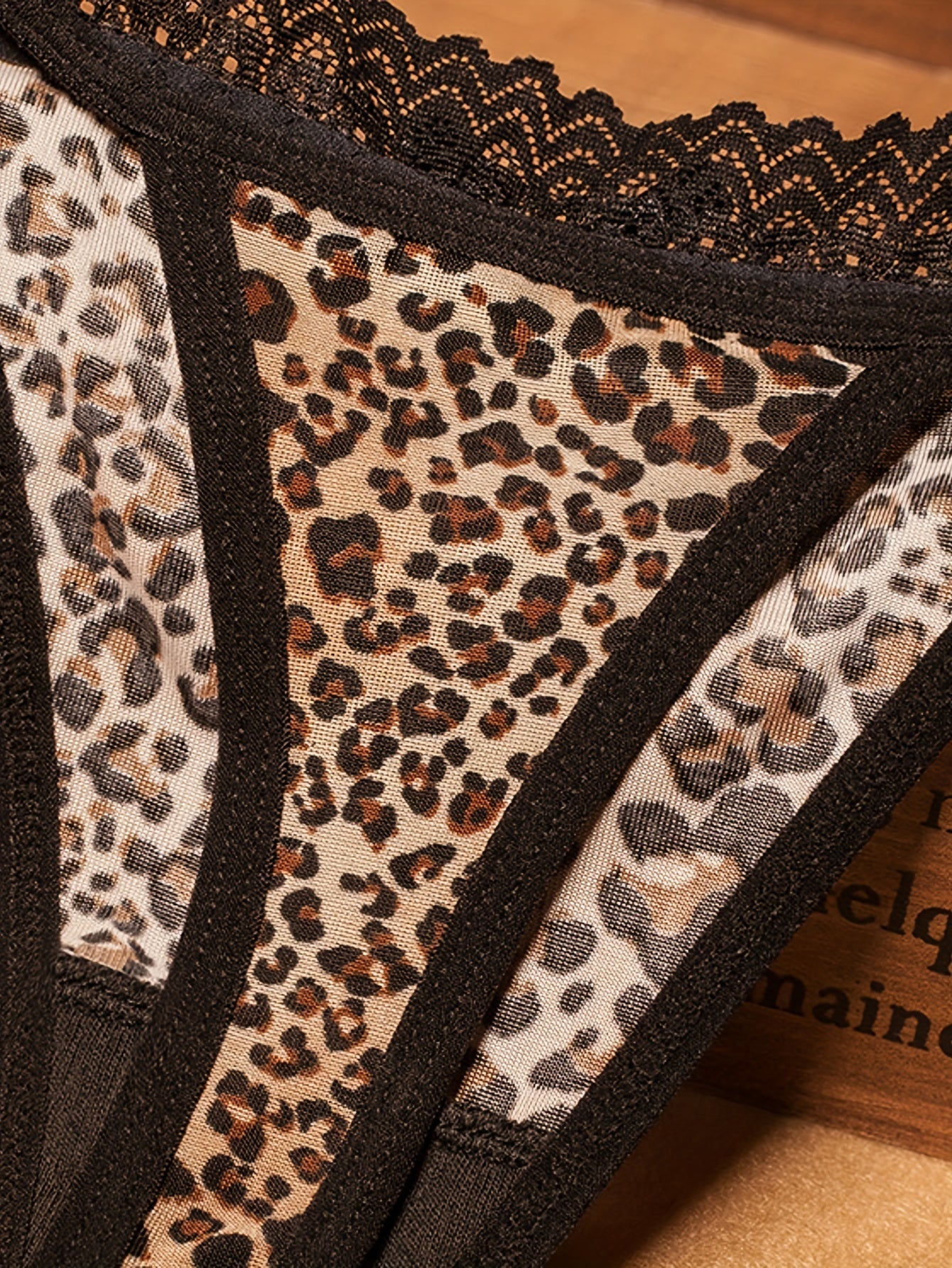 Women's Leopard Print Lingerie Thongs and Low-Waist Panties for Women