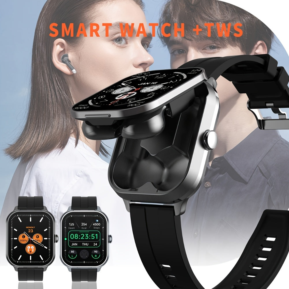 All-in-One Smart Watch with Headphones Call Message Alerts Customizable Faces Sports Modes High-Definition Display