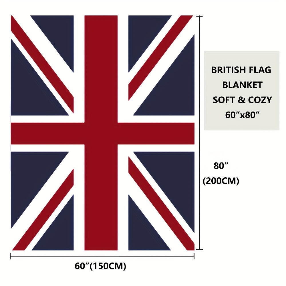Manta de franela con estampado de bandera británica, tamaño twin, suave para cama, sofá o silla, regalo de invierno y vacaciones