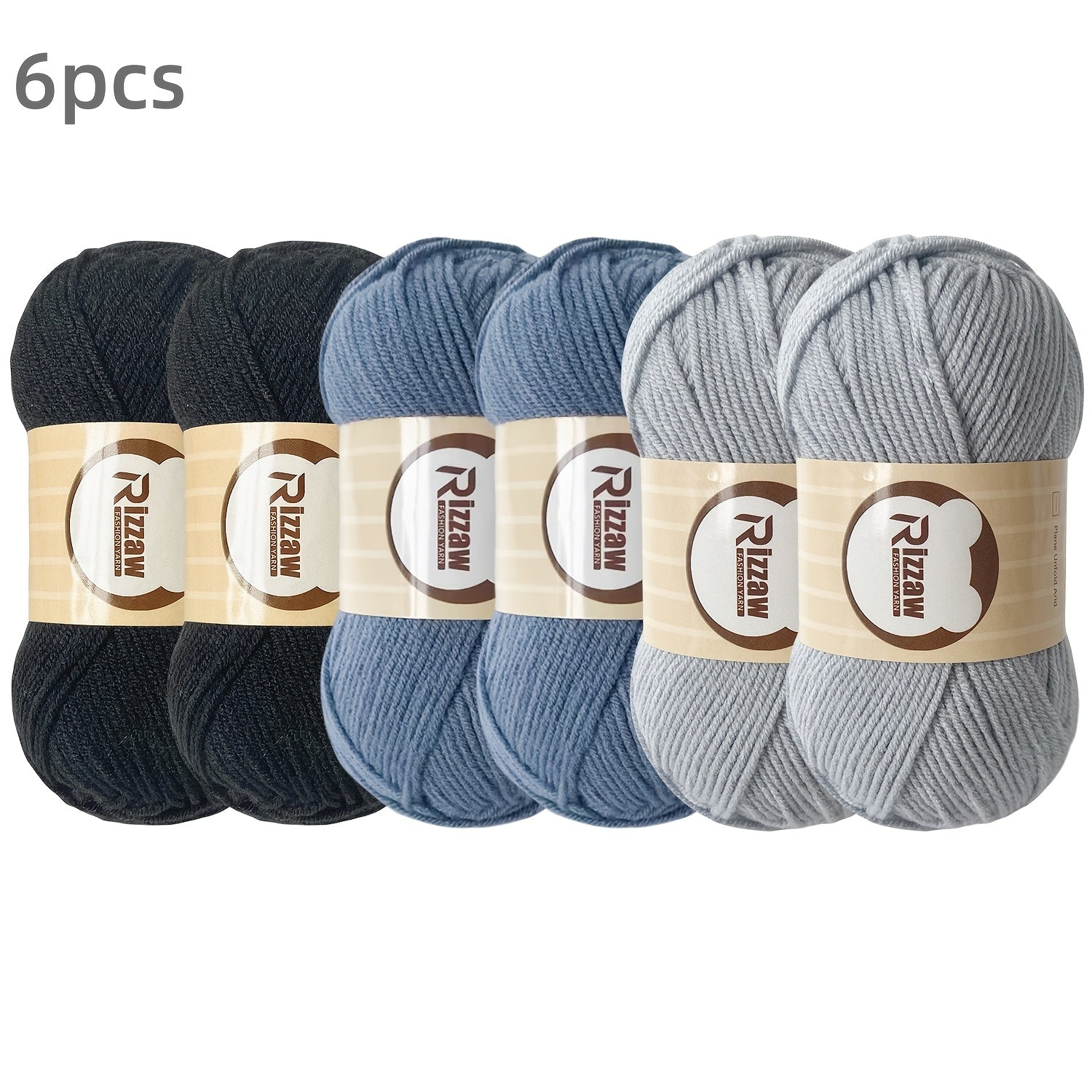 Six Soft Acrylic Yarn Bundles for Crochet and Knitting Valentine's Day Gifts