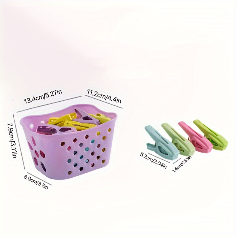 30 Pieces of Durable Plastic Clothes Clips for Drying Small Garments